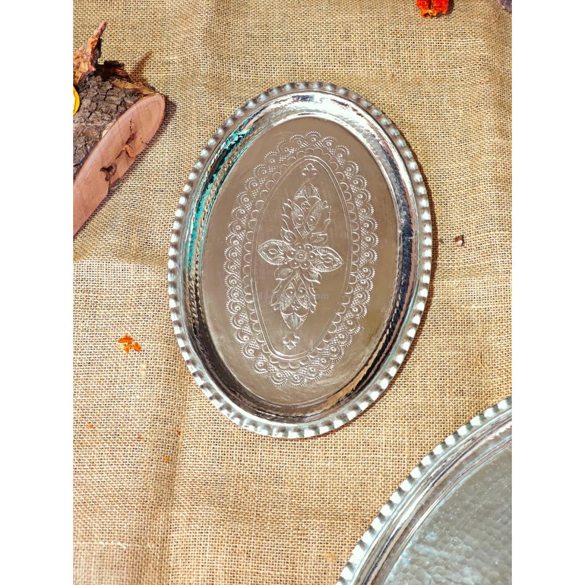 Bakır Oval Servis Tepsi - Görsel 5