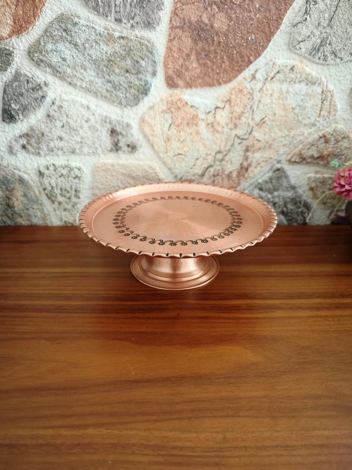 Bakır Pasta Standı 27 cm - Görsel 3