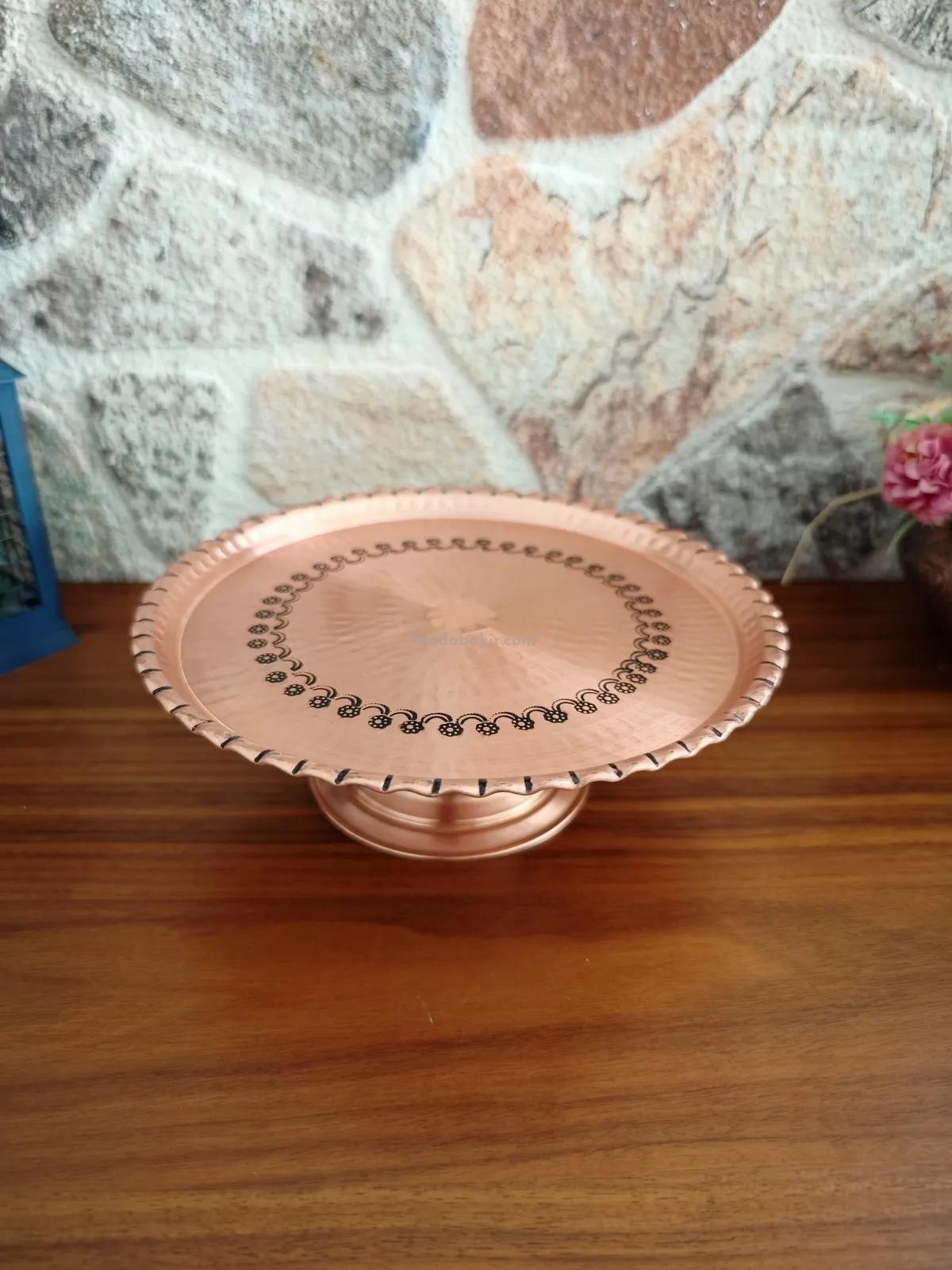 Bakır Pasta Standı 27 cm - Görsel 5