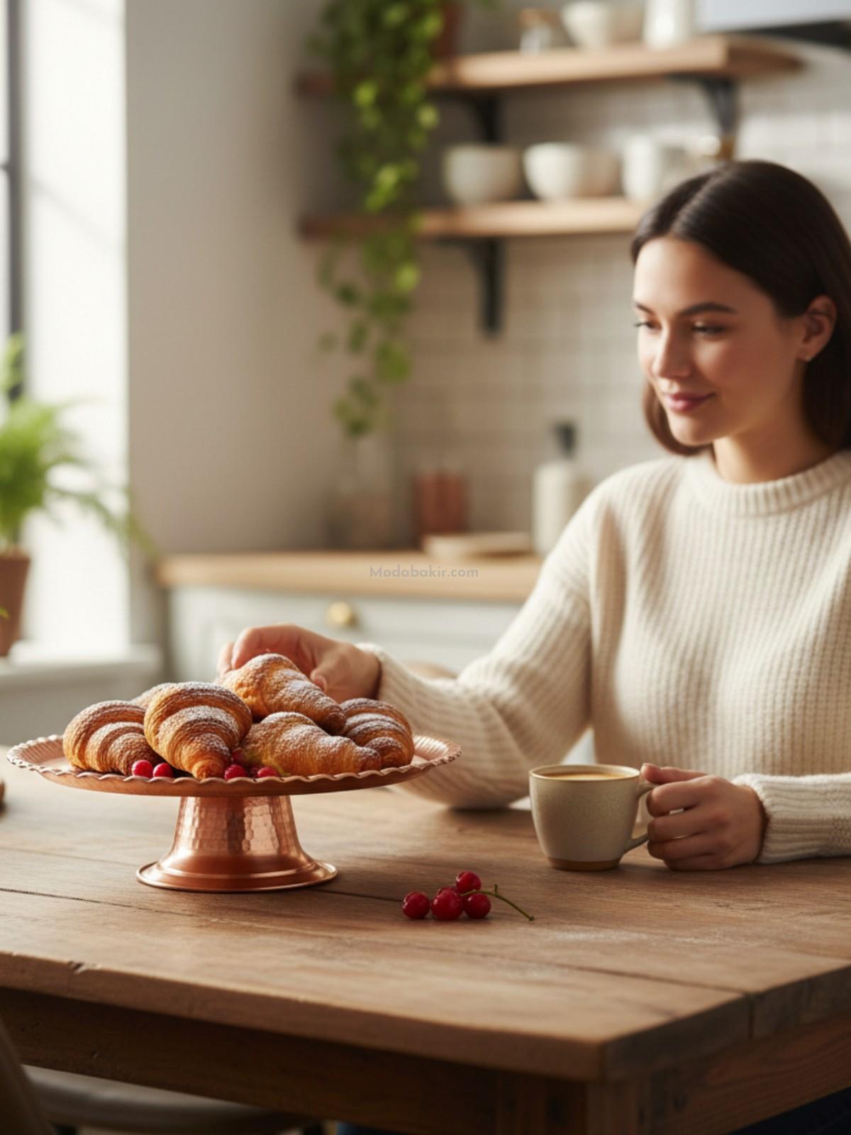 Bakır Pasta Standı 27 cm - Görsel 7