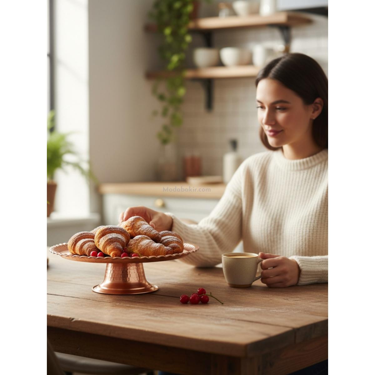 Bakır Pasta Standı 27 cm - Görsel 7