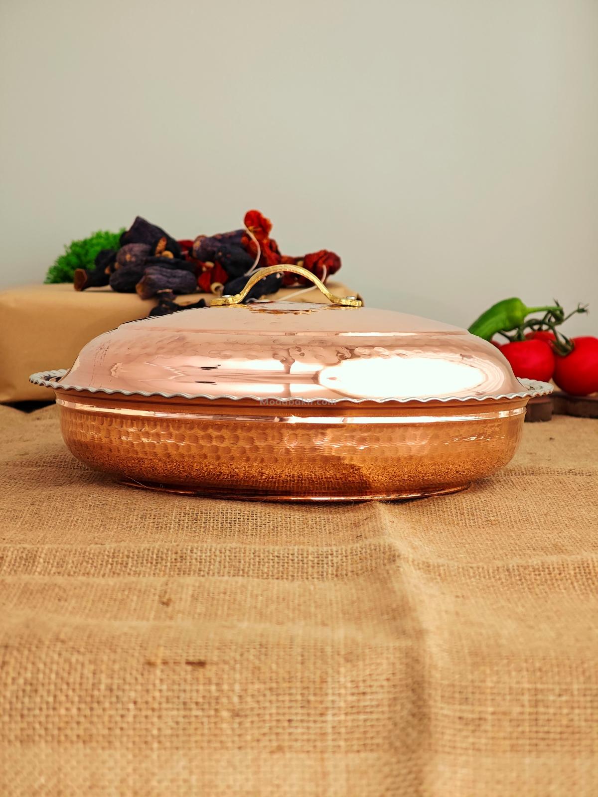 Bakır Pilav Tencere El Yapımı 30 Cm - Görsel 2