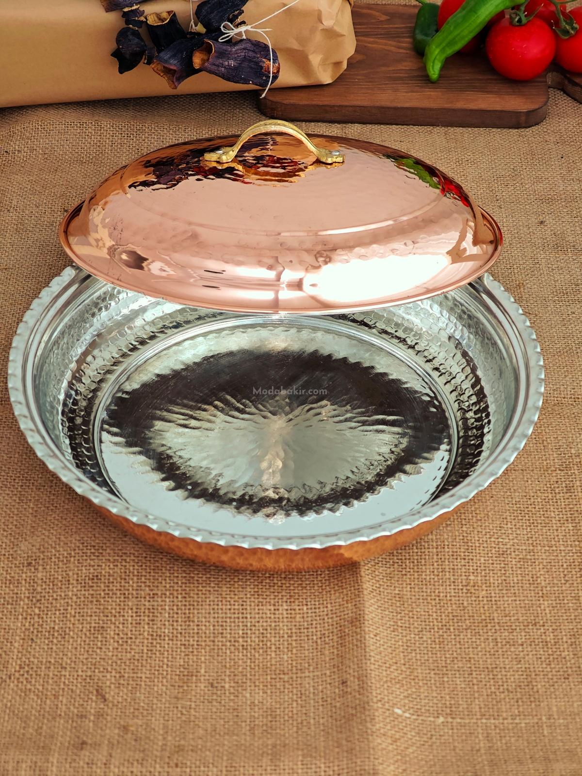 Bakır Pilav Tencere El Yapımı 30 Cm - Görsel 3