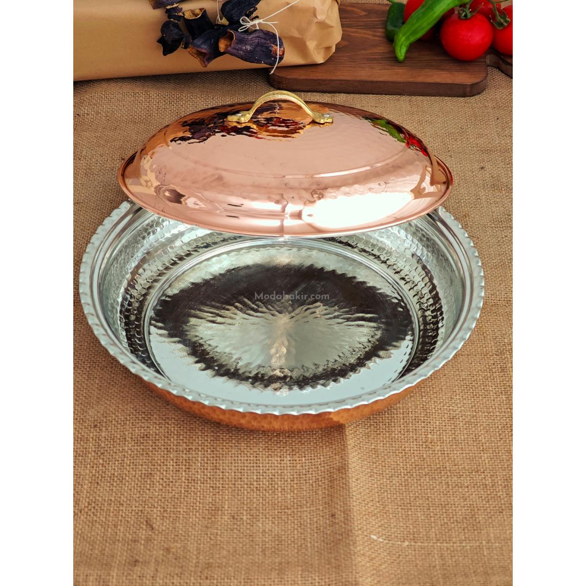 Bakır Pilav Tencere El Yapımı 30 Cm - Görsel 3