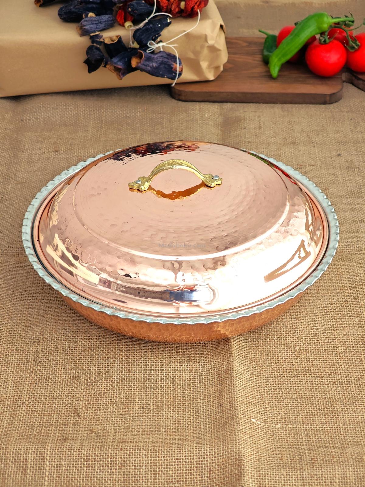 Bakır Pilav Tencere El Yapımı 30 Cm - Görsel 4