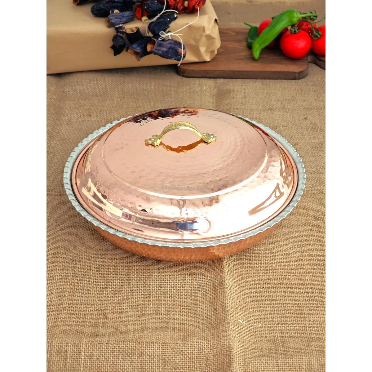 Bakır Pilav Tencere El Yapımı 30 Cm - Görsel 4