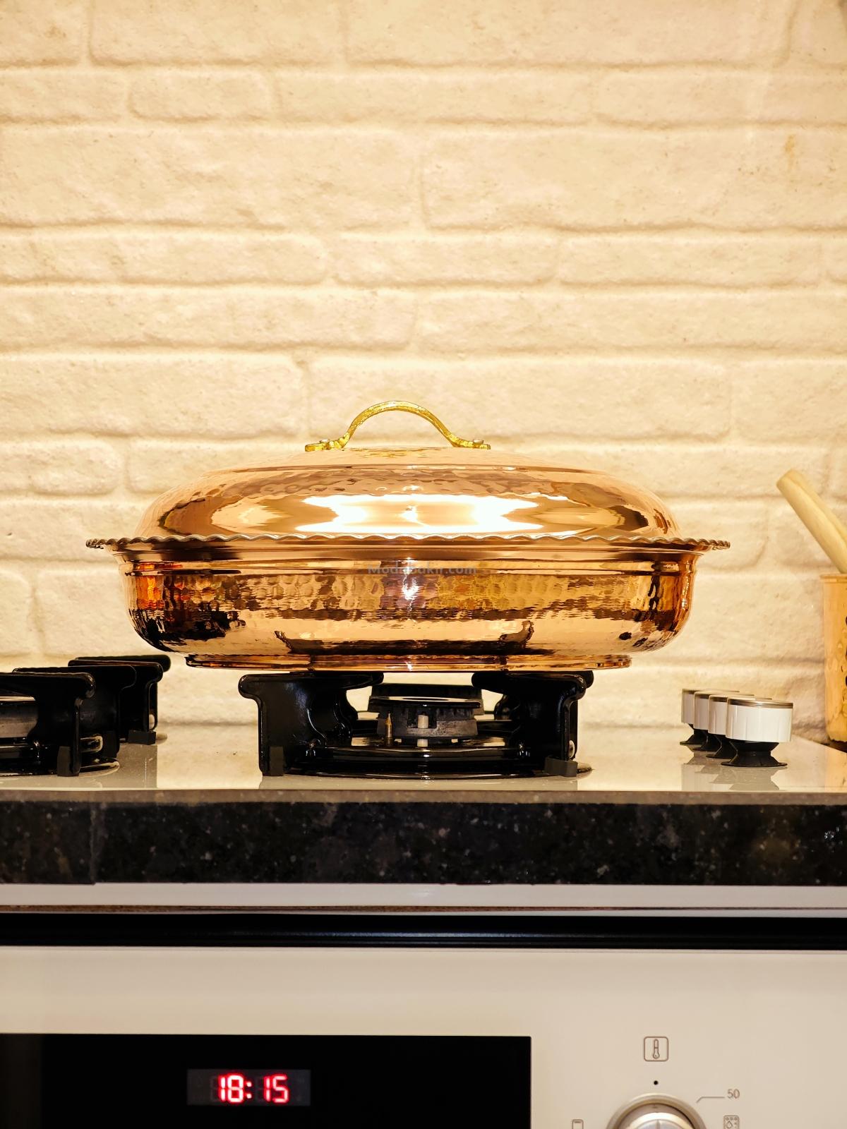 Bakır Pilav Tencere El Yapımı 30 Cm - Görsel 6