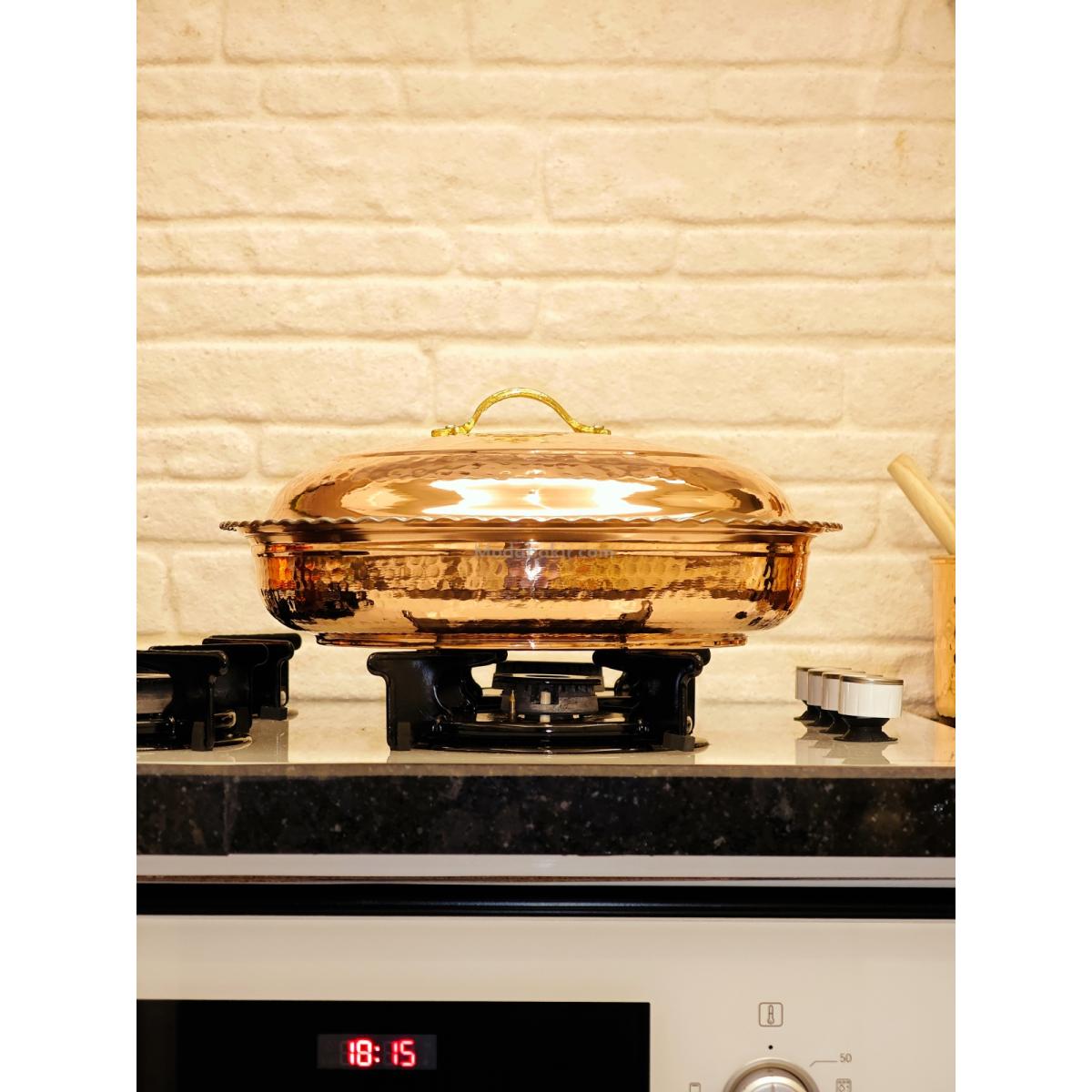 Bakır Pilav Tencere El Yapımı 30 Cm - Görsel 6