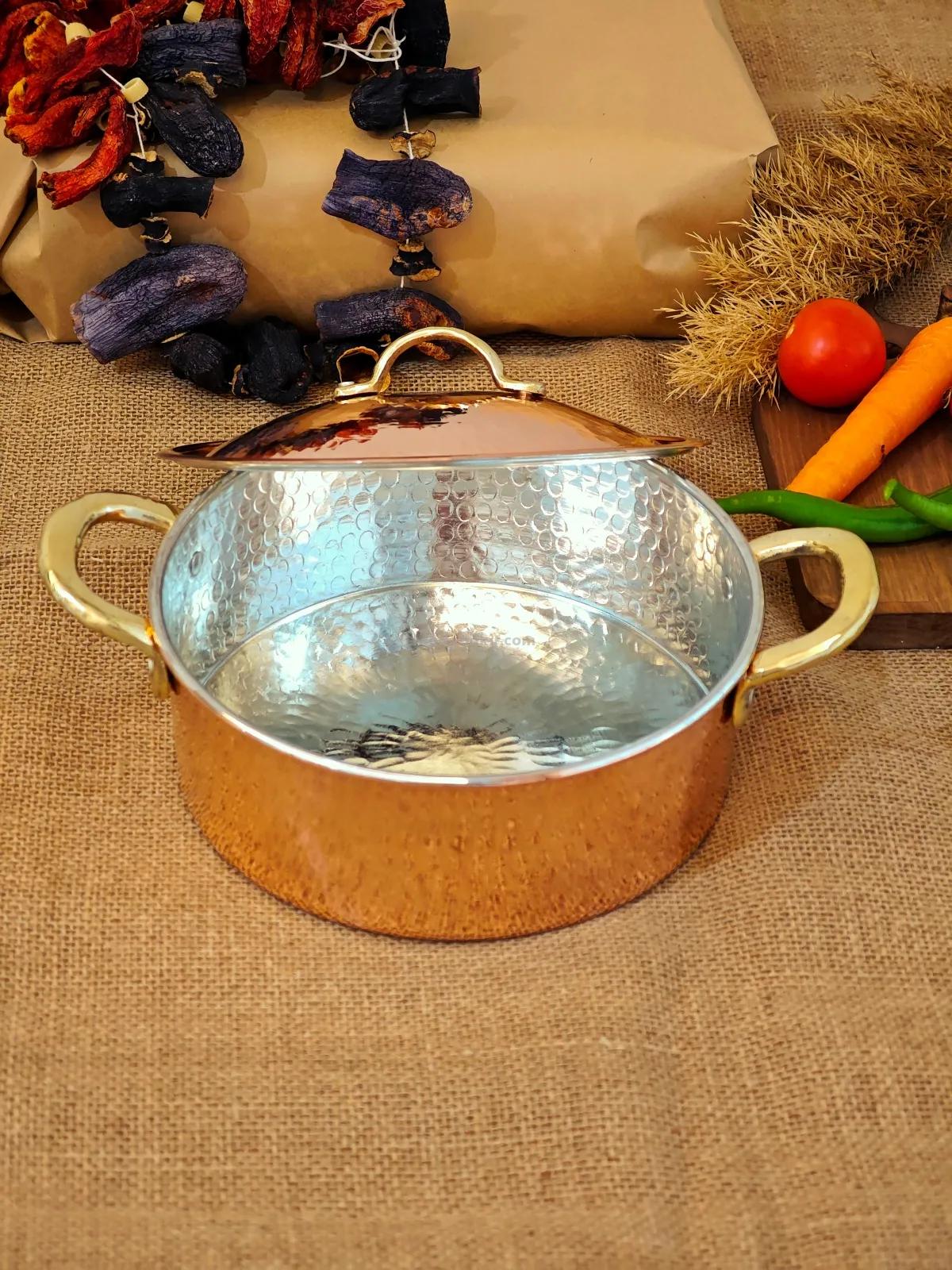 Bakır Pilav Tenceresi Kırmızı 20 Cm - Görsel 3