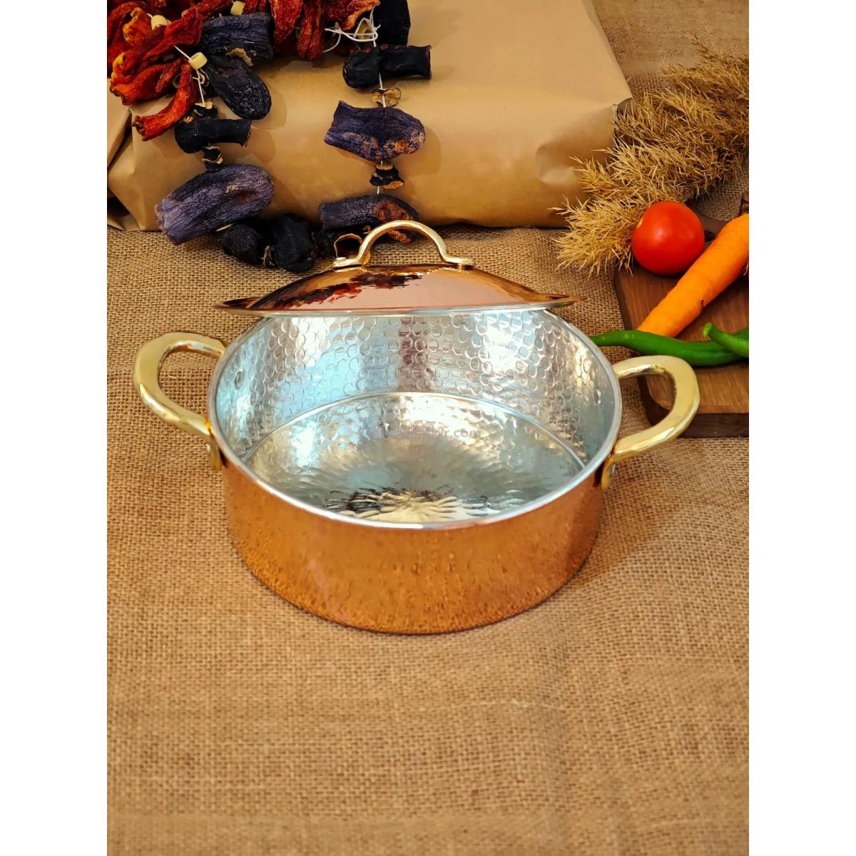 Bakır Pilav Tenceresi Kırmızı 20 Cm - Görsel 3