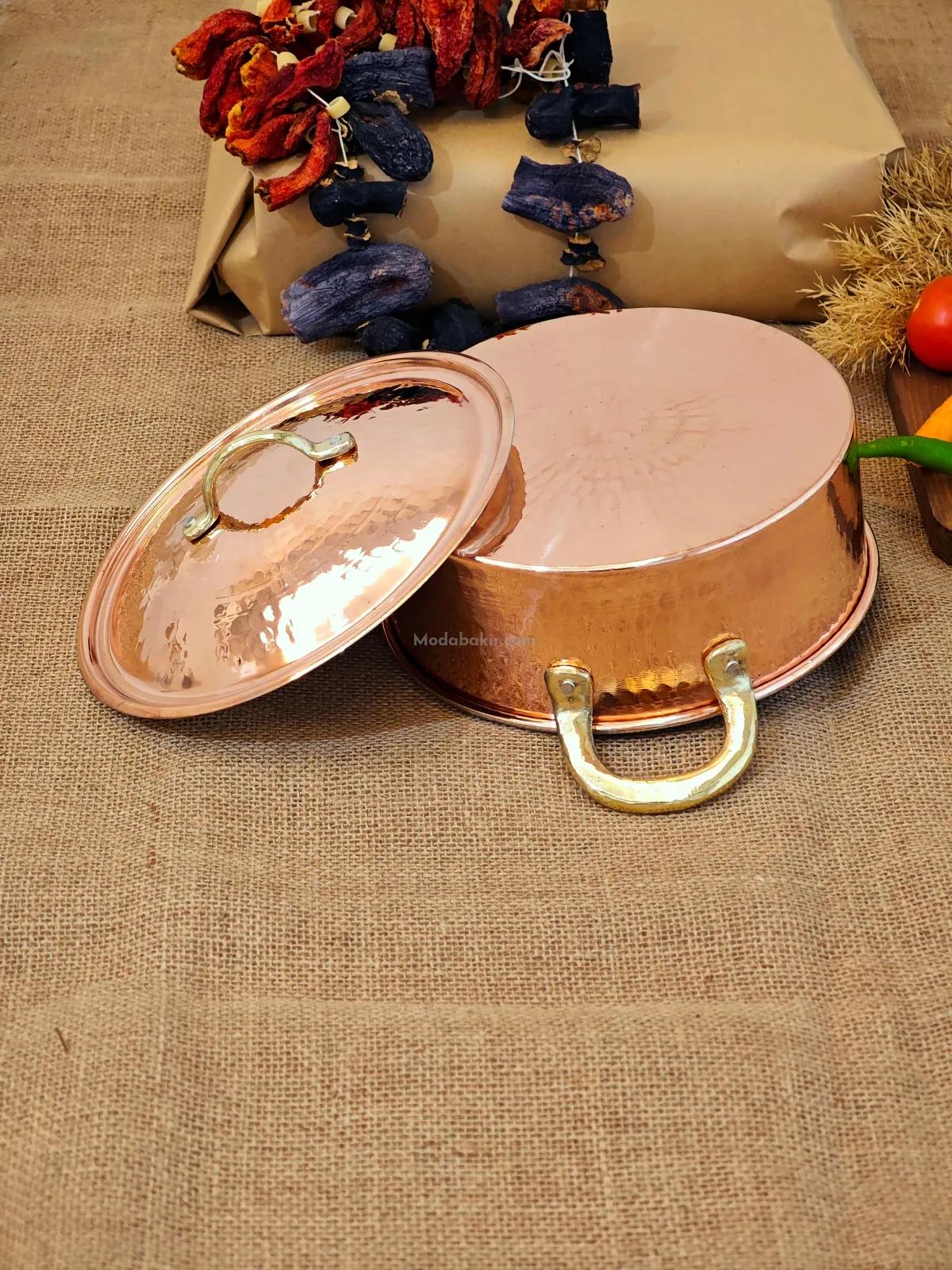 Bakır Pilav Tenceresi Kırmızı 20 Cm - Görsel 4