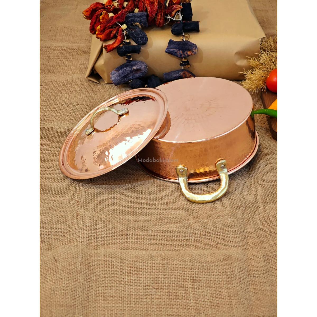 Bakır Pilav Tenceresi Kırmızı 20 Cm - Görsel 4