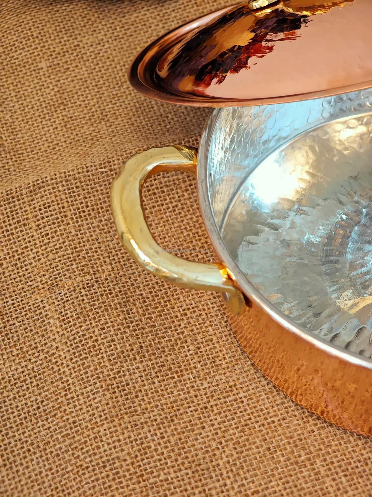 Bakır Pilav Tenceresi Kırmızı 20 Cm - Görsel 5