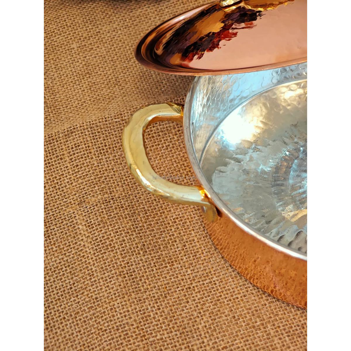 Bakır Pilav Tenceresi Kırmızı 20 Cm - Görsel 5