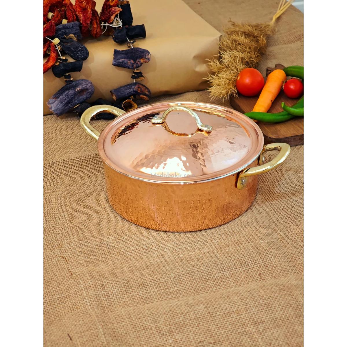Bakır Pilav Tenceresi Kırmızı 20 Cm - Görsel 2