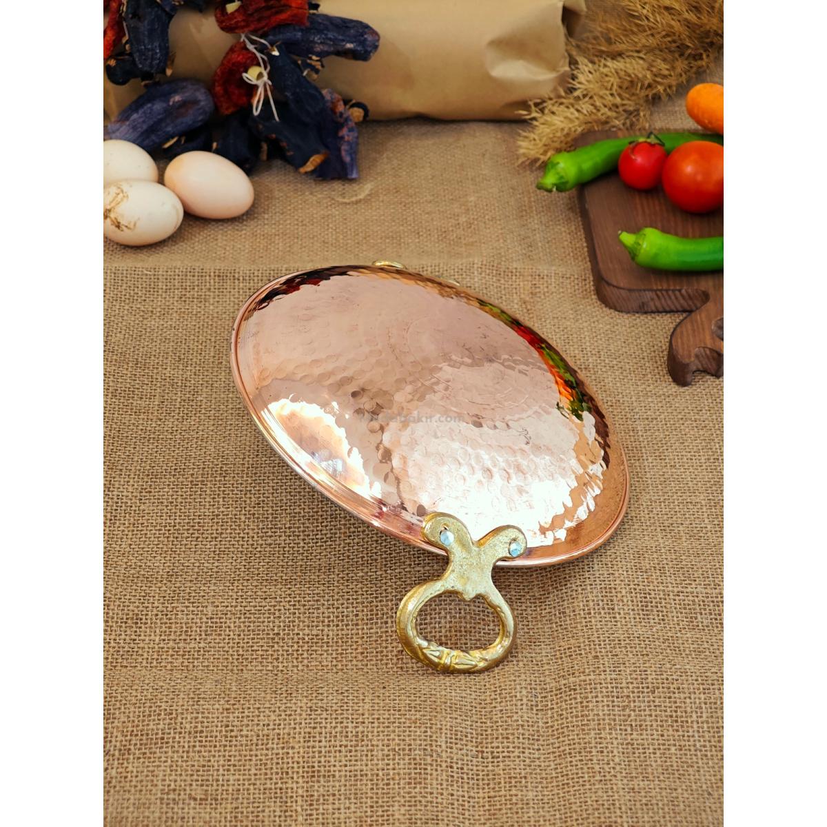 Bakır Sac Tava, Kavurma Tavası 28 cm - Görsel 3