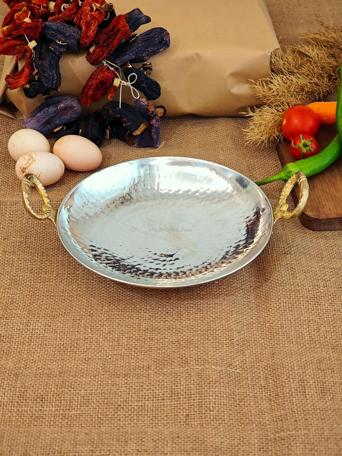 Bakır Sac Tava, Kavurma Tavası 28 cm - Görsel 4