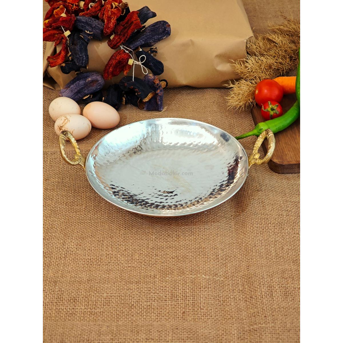 Bakır Sac Tava, Kavurma Tavası 28 cm - Görsel 4