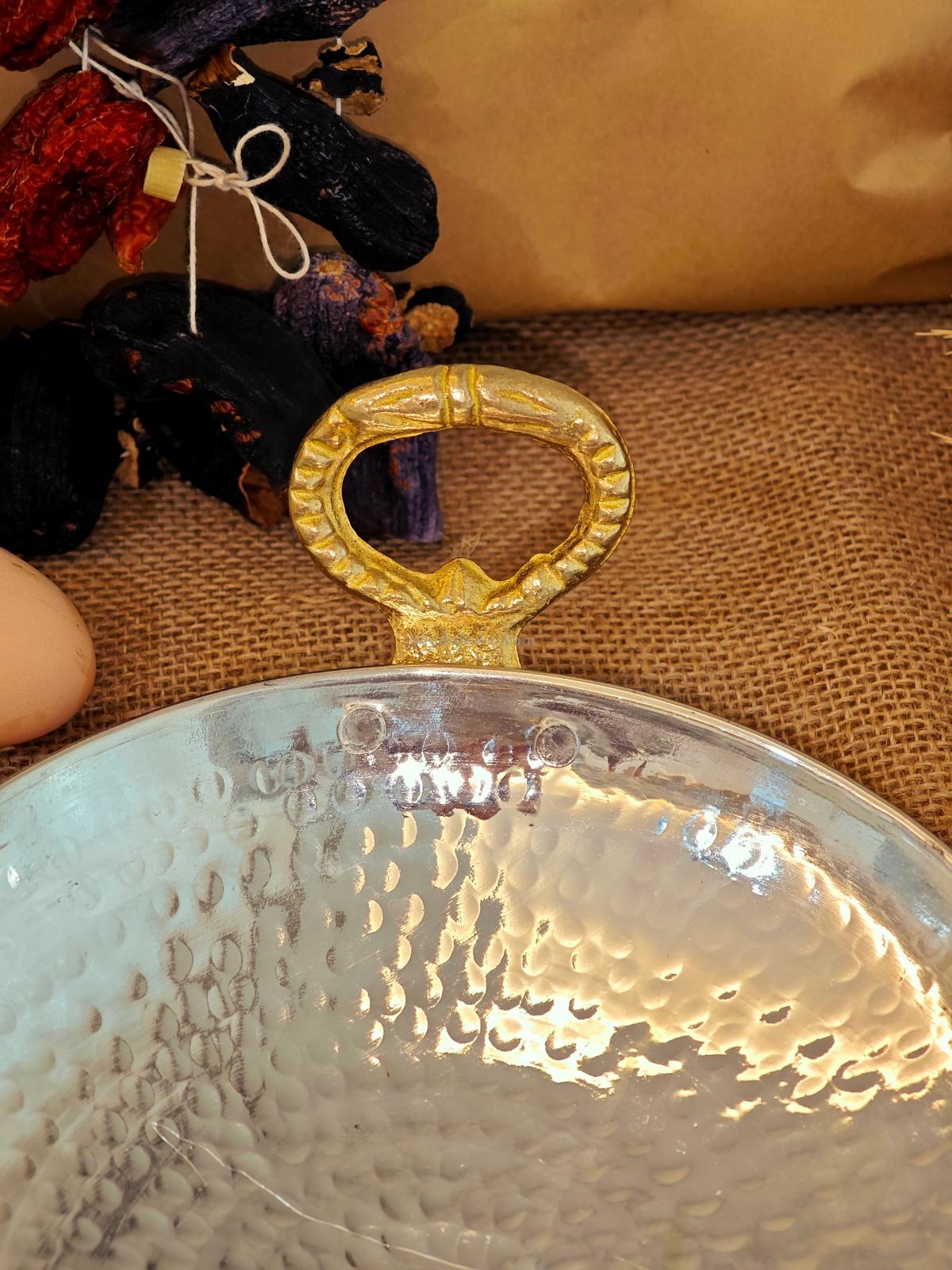 Bakır Sac Tava, Kavurma Tavası 28 cm - Görsel 5
