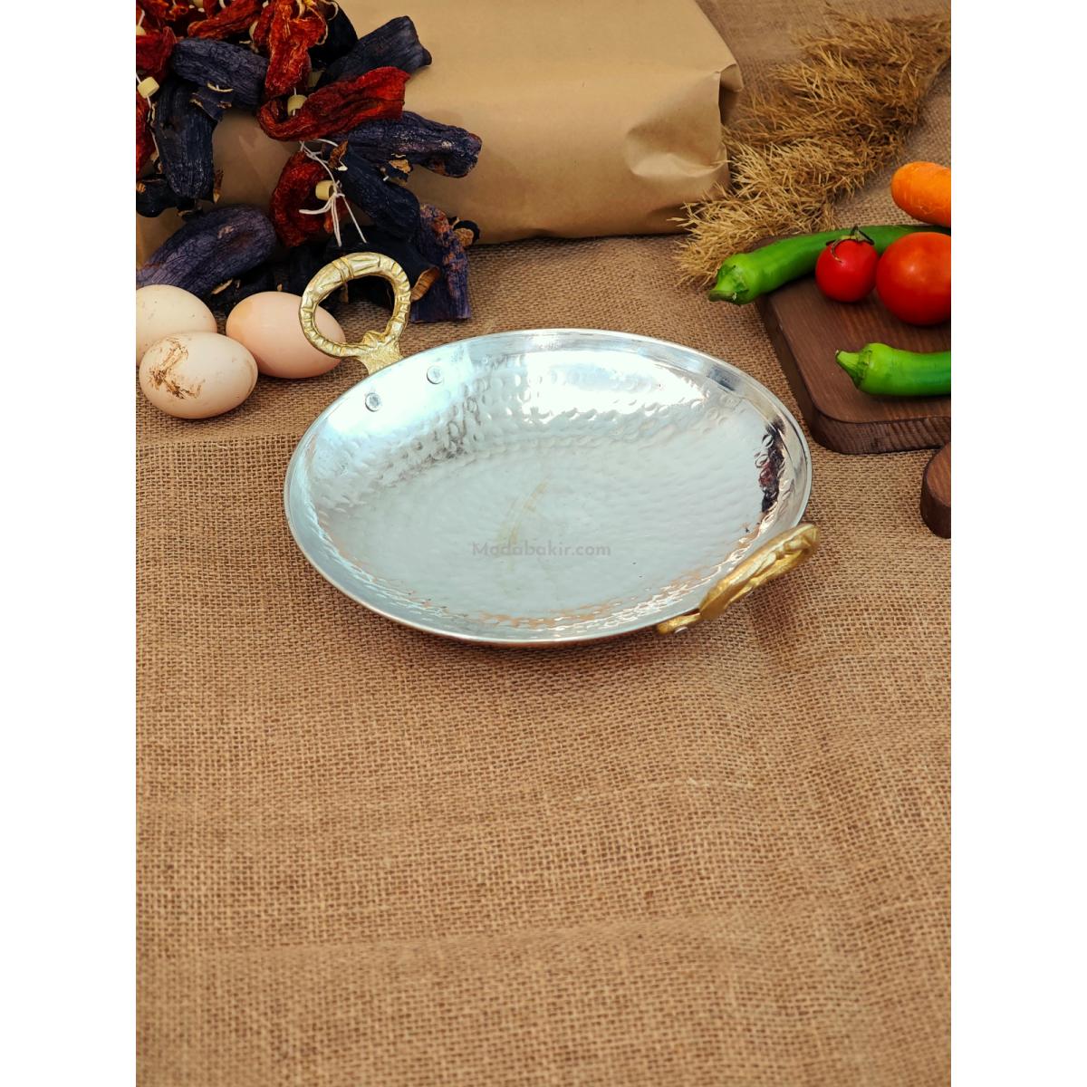 Bakır Sac Tava, Kavurma Tavası 28 cm - Görsel 6