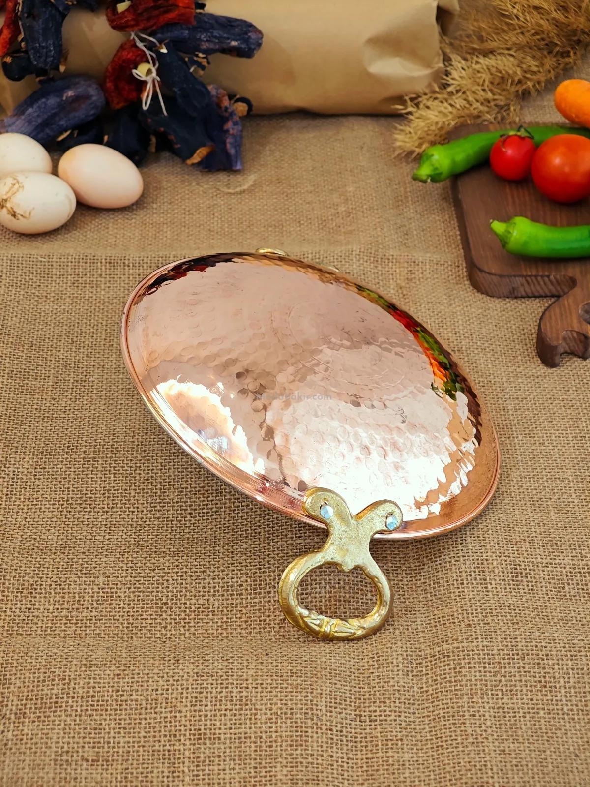 Bakır Sac Tava, Kavurma Tavası 22 cm - Görsel 3
