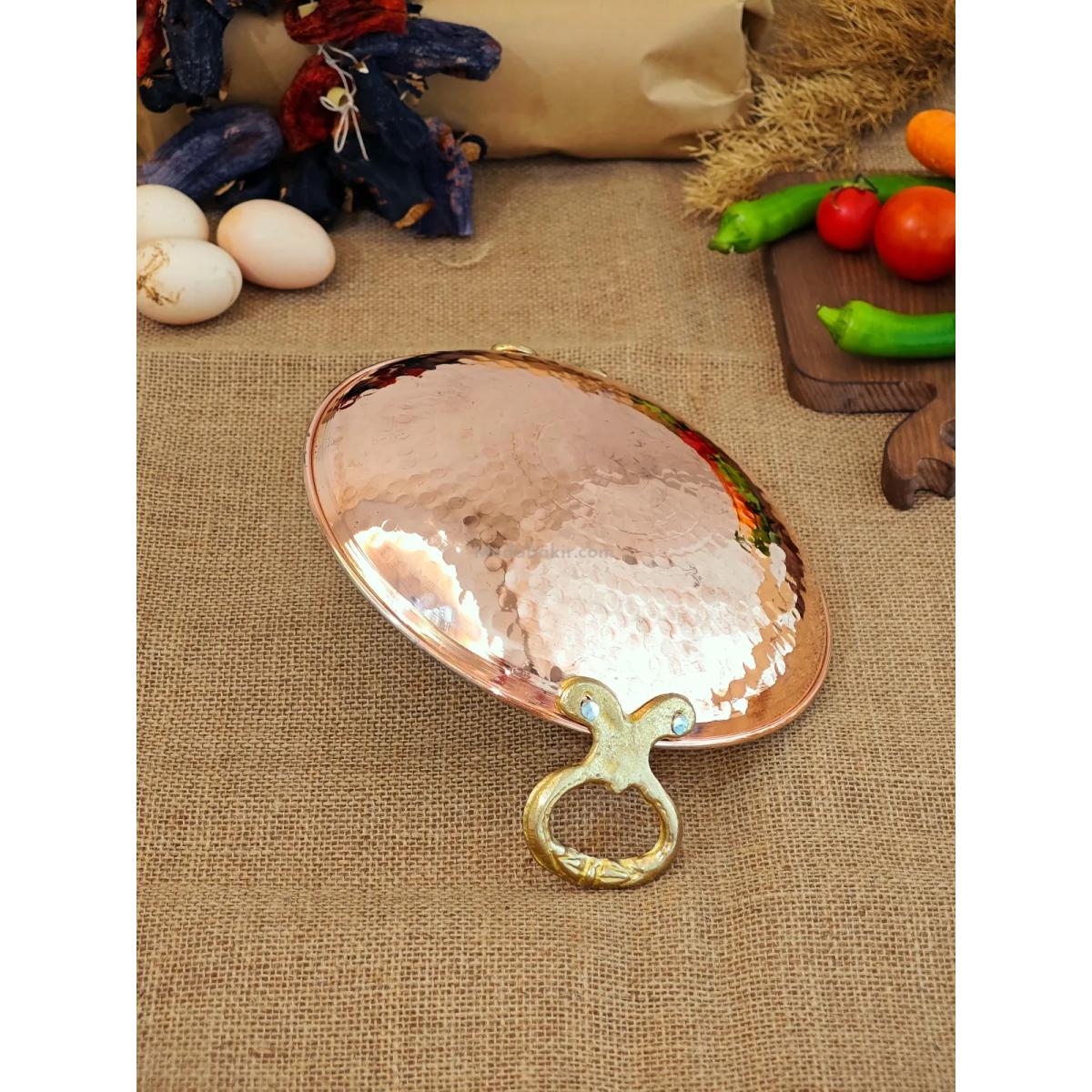 Bakır Sac Tava, Kavurma Tavası 22 cm - Görsel 3