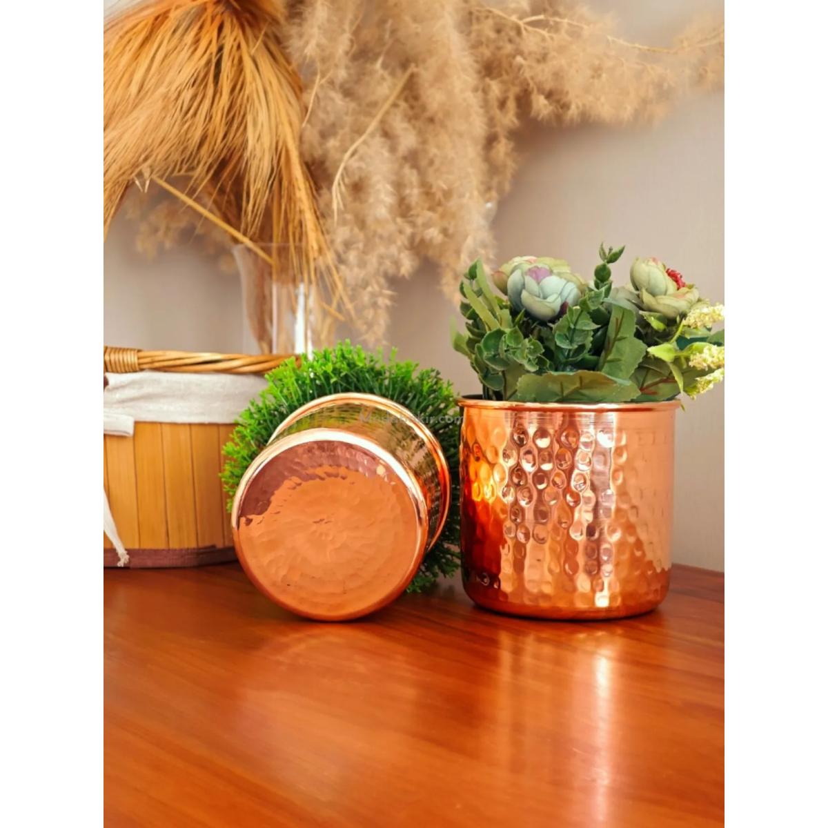 Bakır Saksı 4 Lü Set - Görsel 2