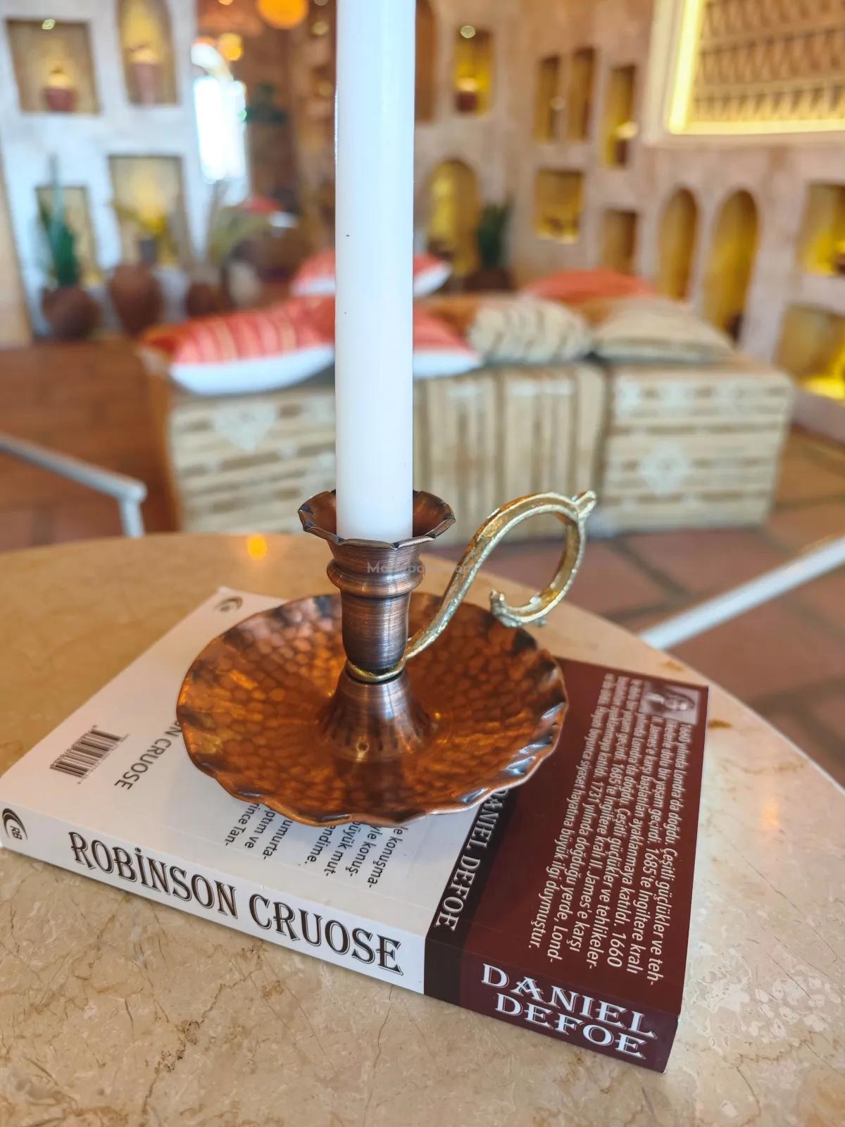 Bakır Şamdan Mumluk Oksit - Görsel 4