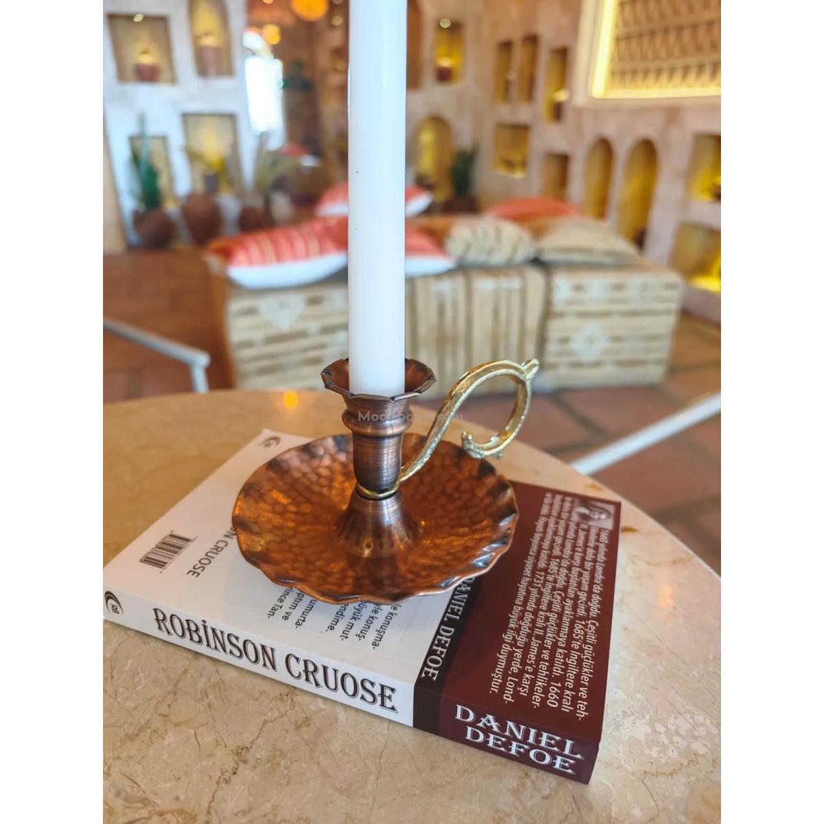 Bakır Şamdan Mumluk Oksit - Görsel 4