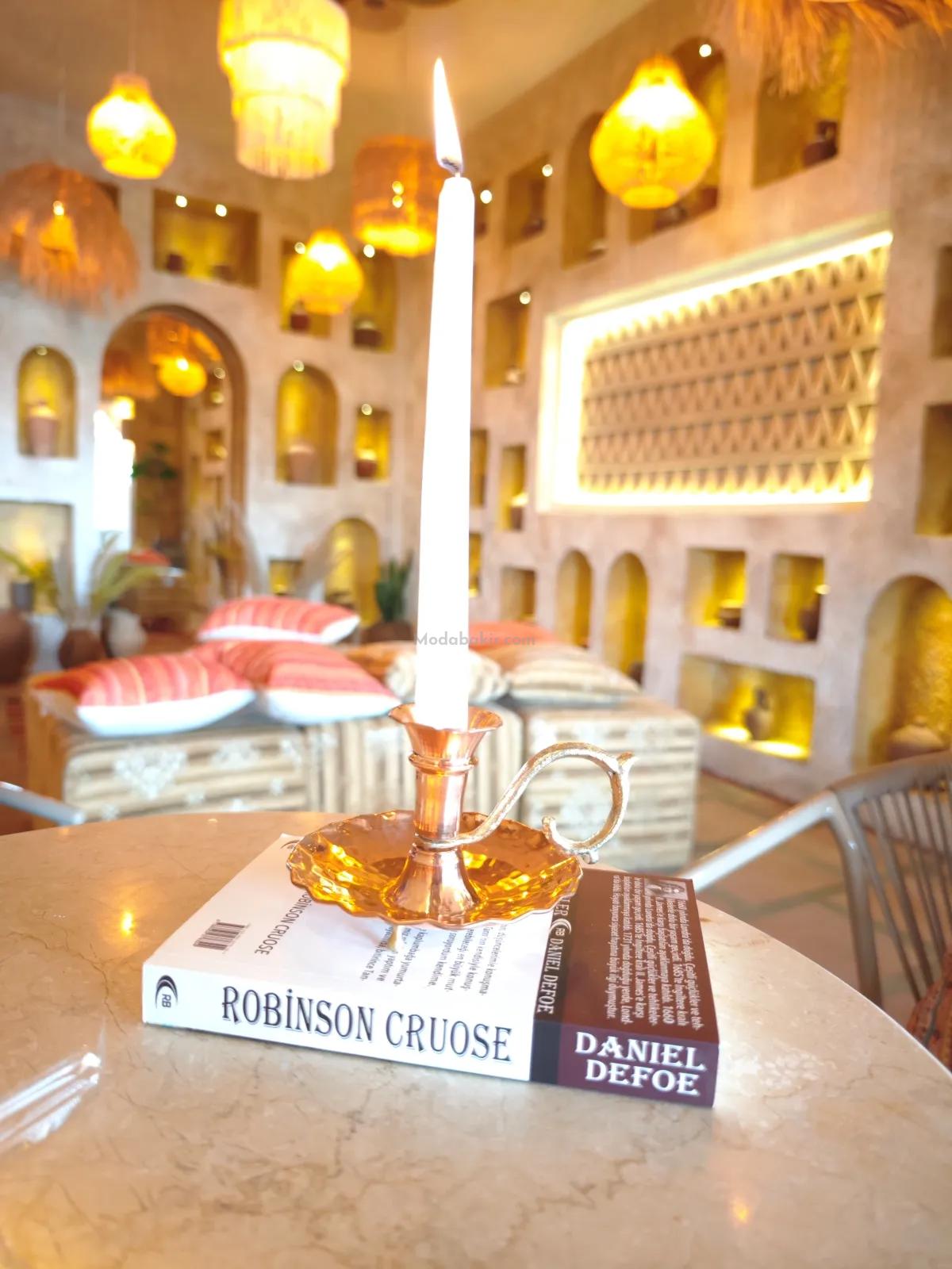 Bakır Şamdan Mumluk - Görsel 3