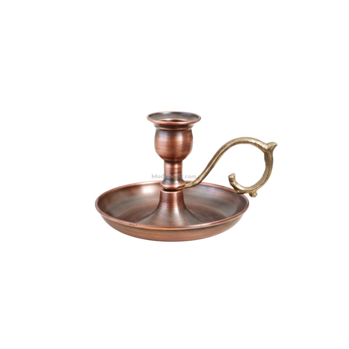 Bakır Şamdan Mumluk Oksit - Görsel 1