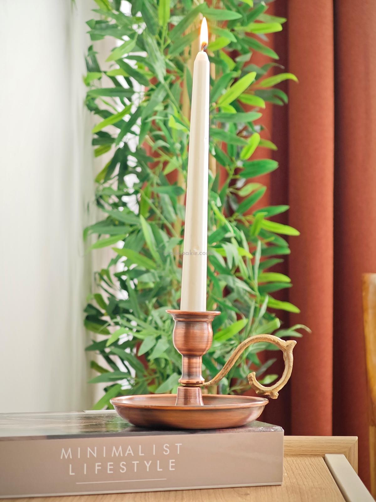 Bakır Şamdan Mumluk Oksit - Görsel 3