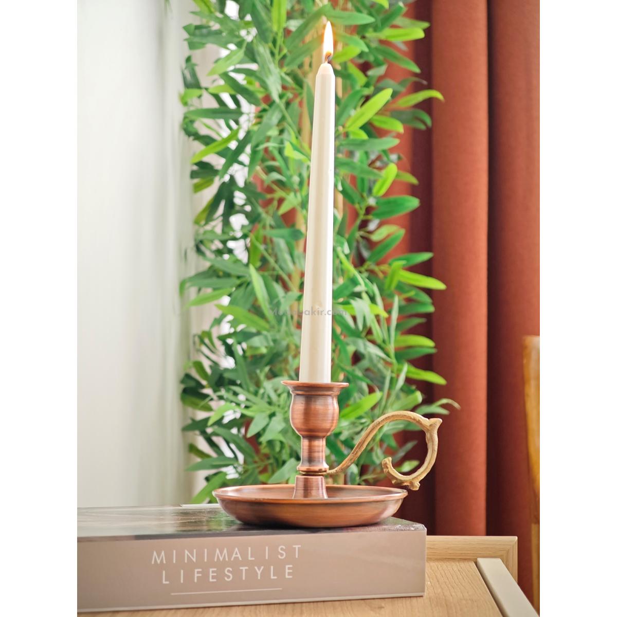 Bakır Şamdan Mumluk Oksit - Görsel 3