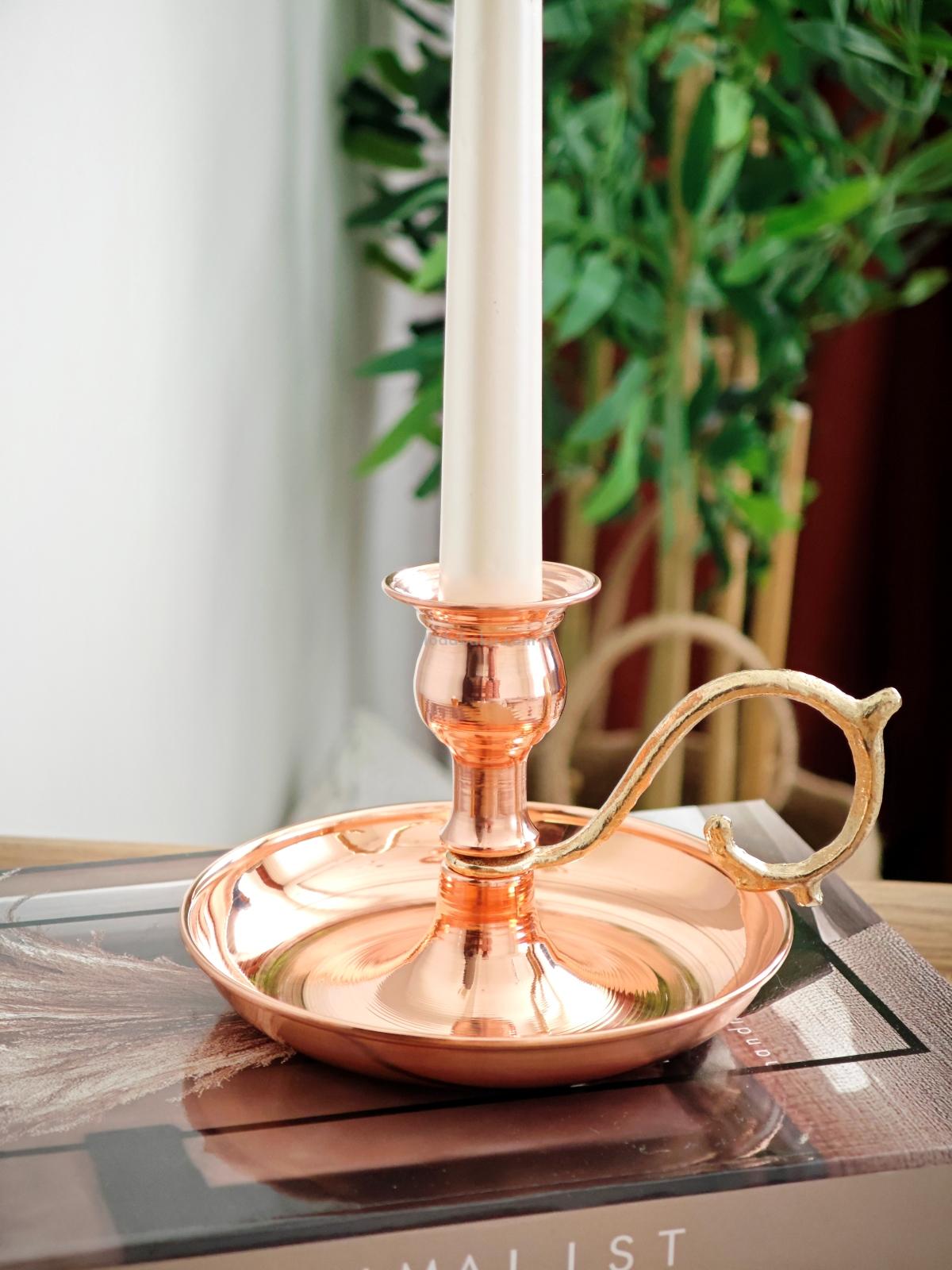 Bakır Şamdan Mumluk - Görsel 2