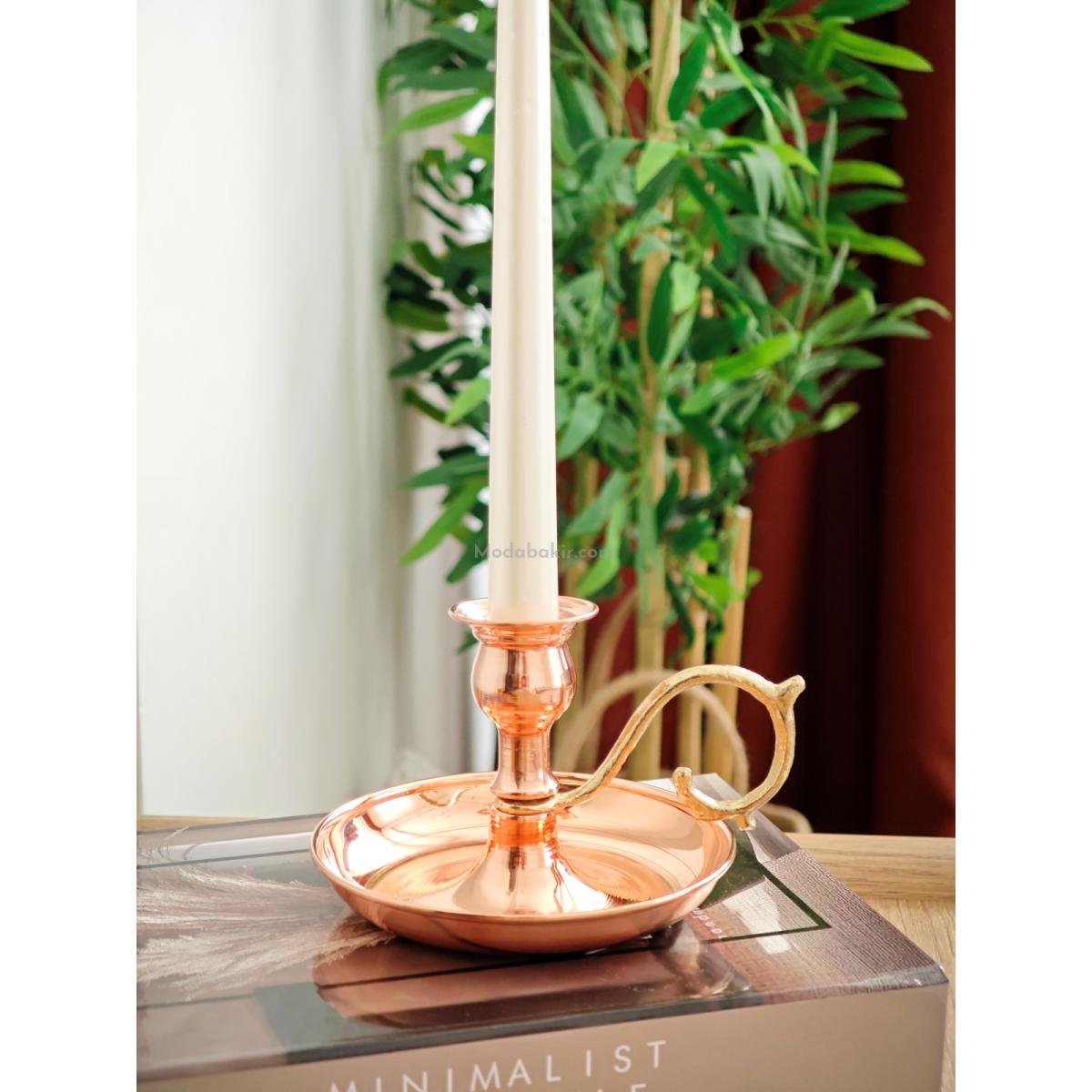 Bakır Şamdan Mumluk - Görsel 5