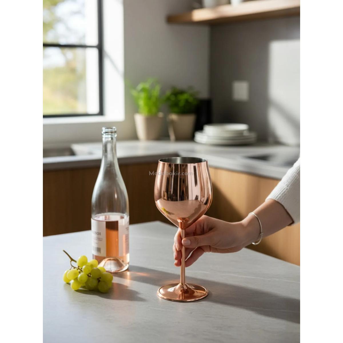 Bakır Şarap Bardak 500 Ml - Görsel 2