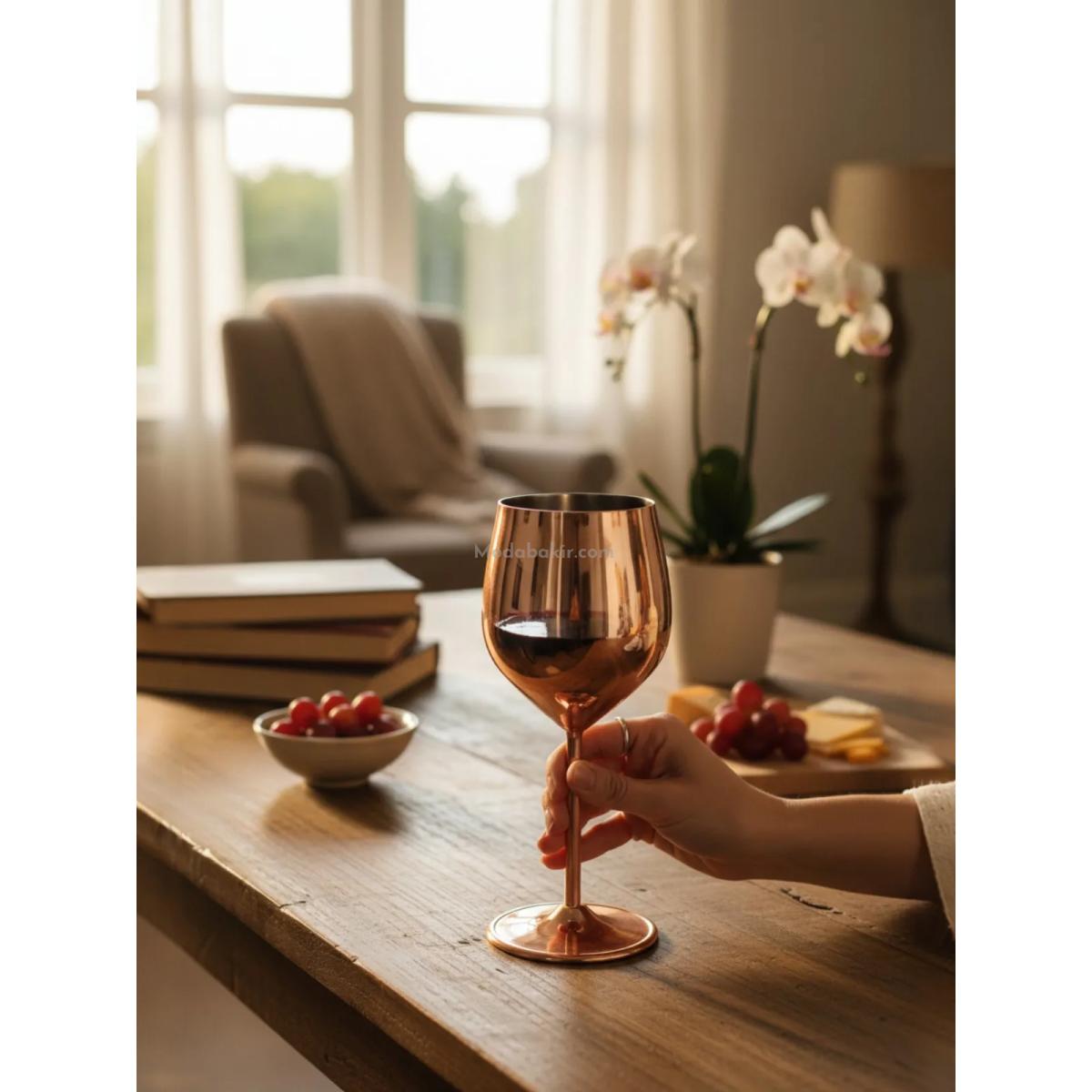 Bakır Şarap Bardak 500 Ml - Görsel 4