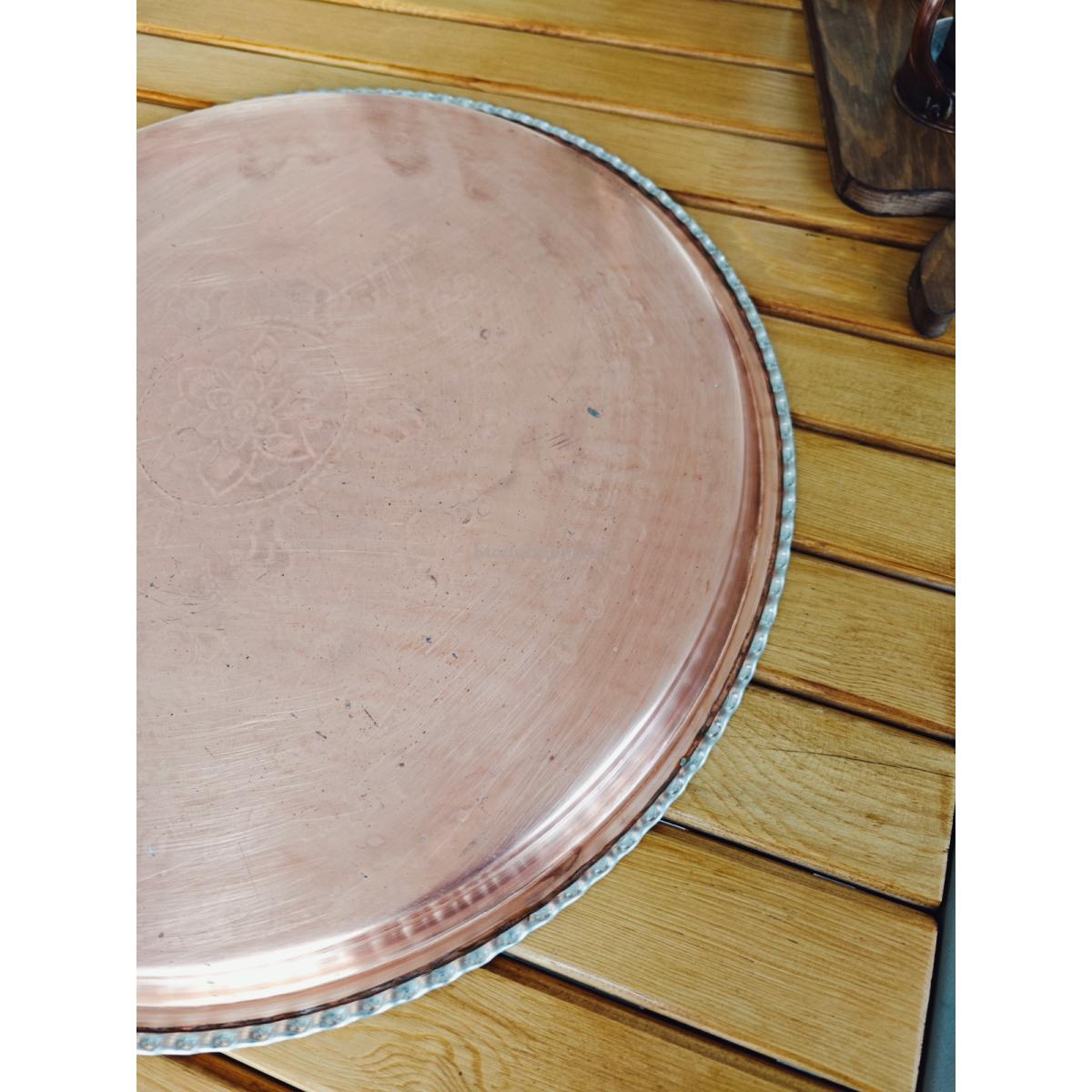 Bakır Şark Köşesi Tepsi 45 Cm - Görsel 4