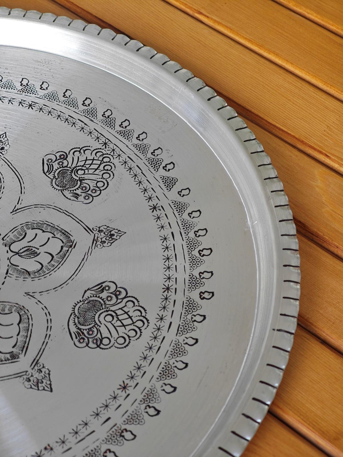 Bakır Şark Köşesi Tepsi 45 Cm - Görsel 6