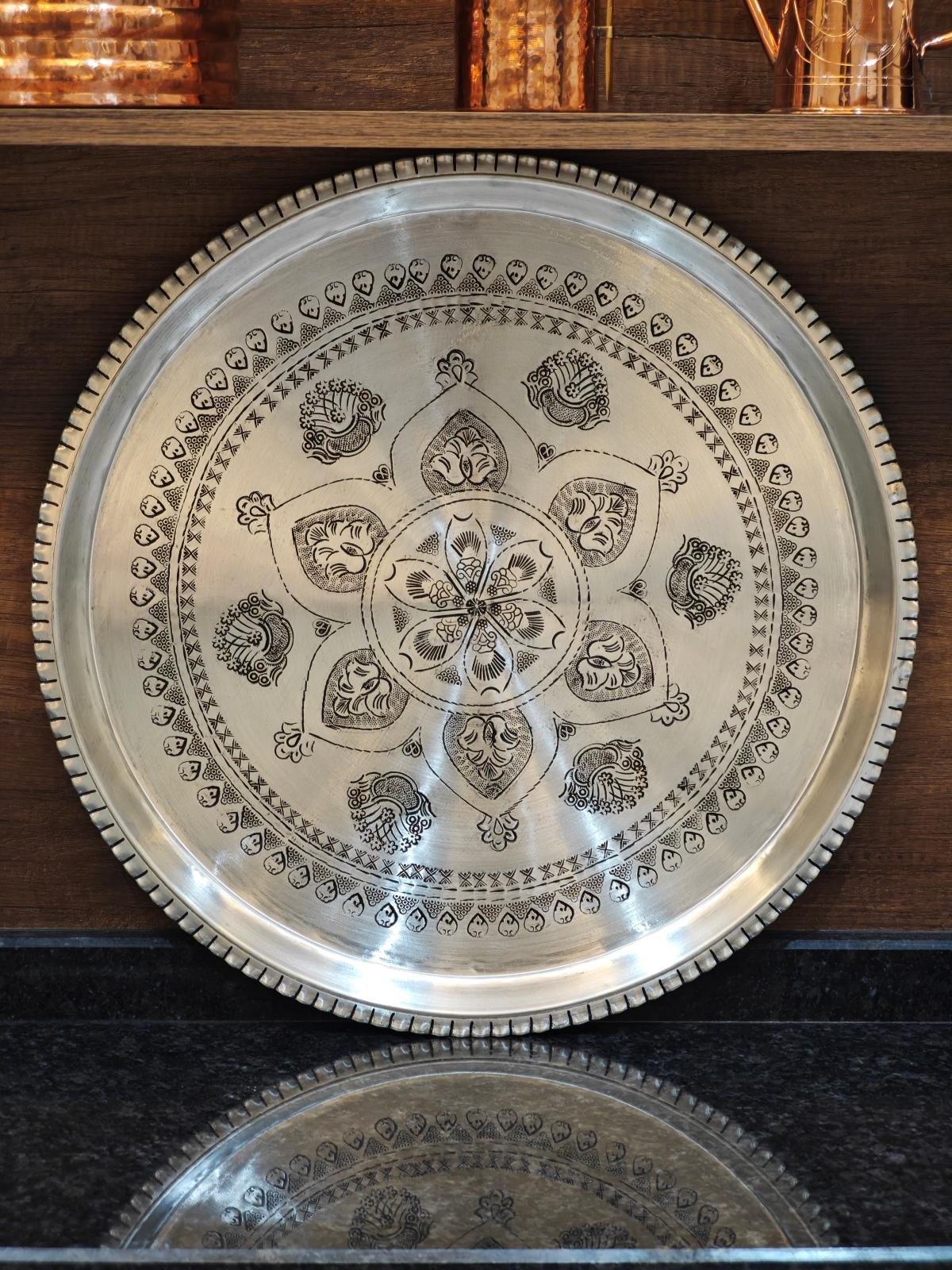 Bakır Şark Köşesi Tepsi 50 Cm - Görsel 3