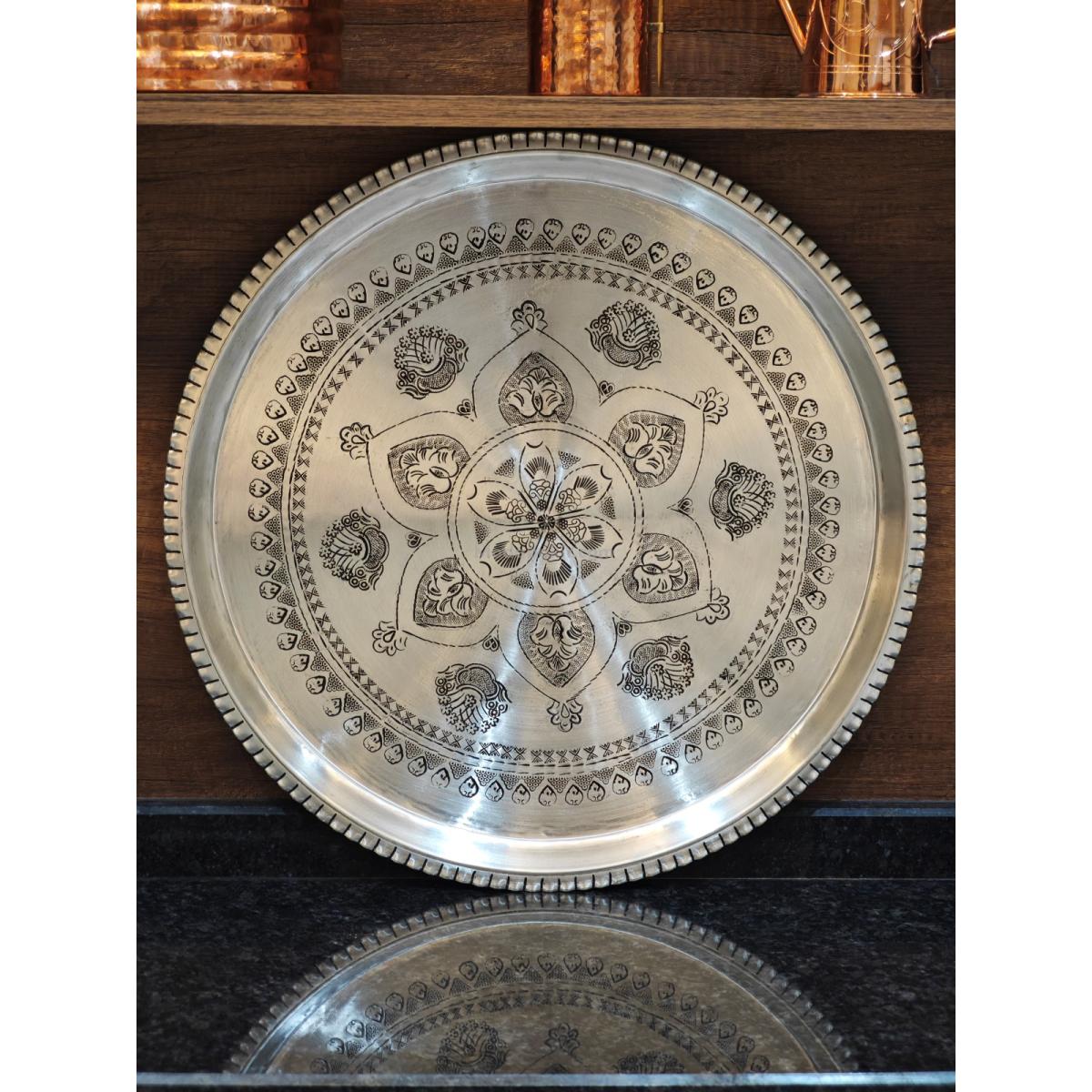 Bakır Şark Köşesi Tepsi 50 Cm - Görsel 3