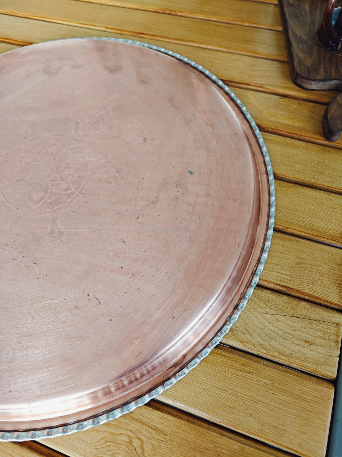 Bakır Şark Köşesi Tepsi 50 Cm - Görsel 6