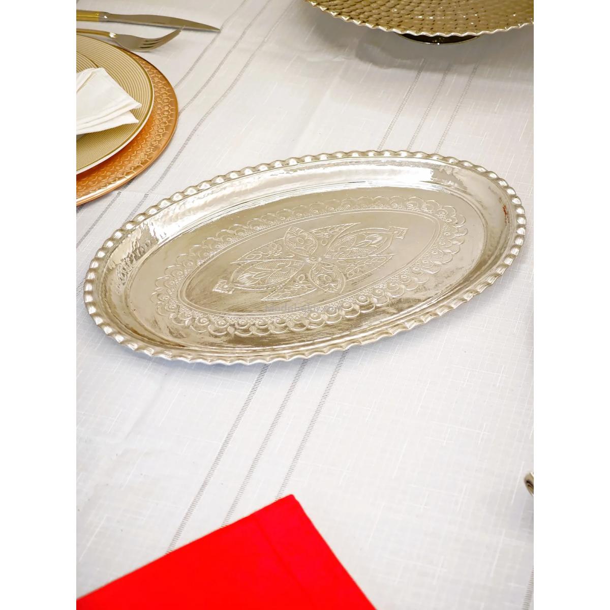 Bakır Servis Kayık Tabak 34 cm - Görsel 2