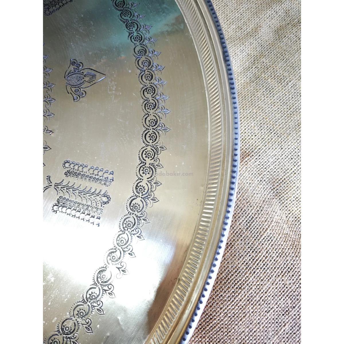 Bakır Sini Eskitme Model 64 cm - Görsel 4