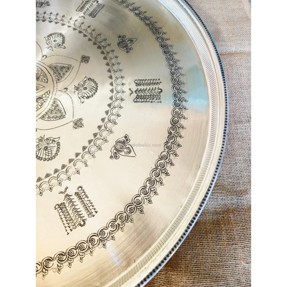 Bakır Sini Eskitme Model 74 cm - Görsel 3