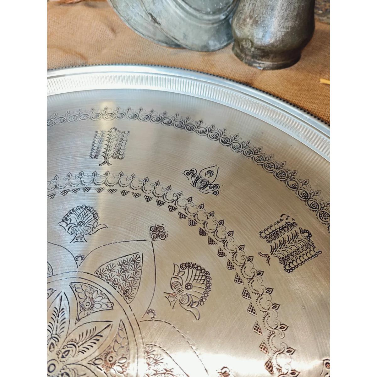 Bakır Sini Eskitme Model 74 cm - Görsel 4