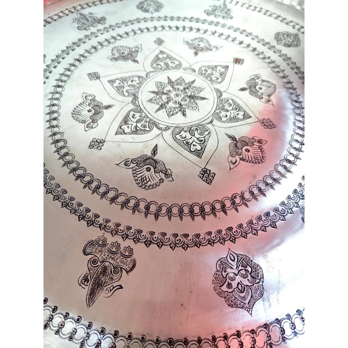 Bakır Sini Eskitme Model 74 cm - Görsel 5