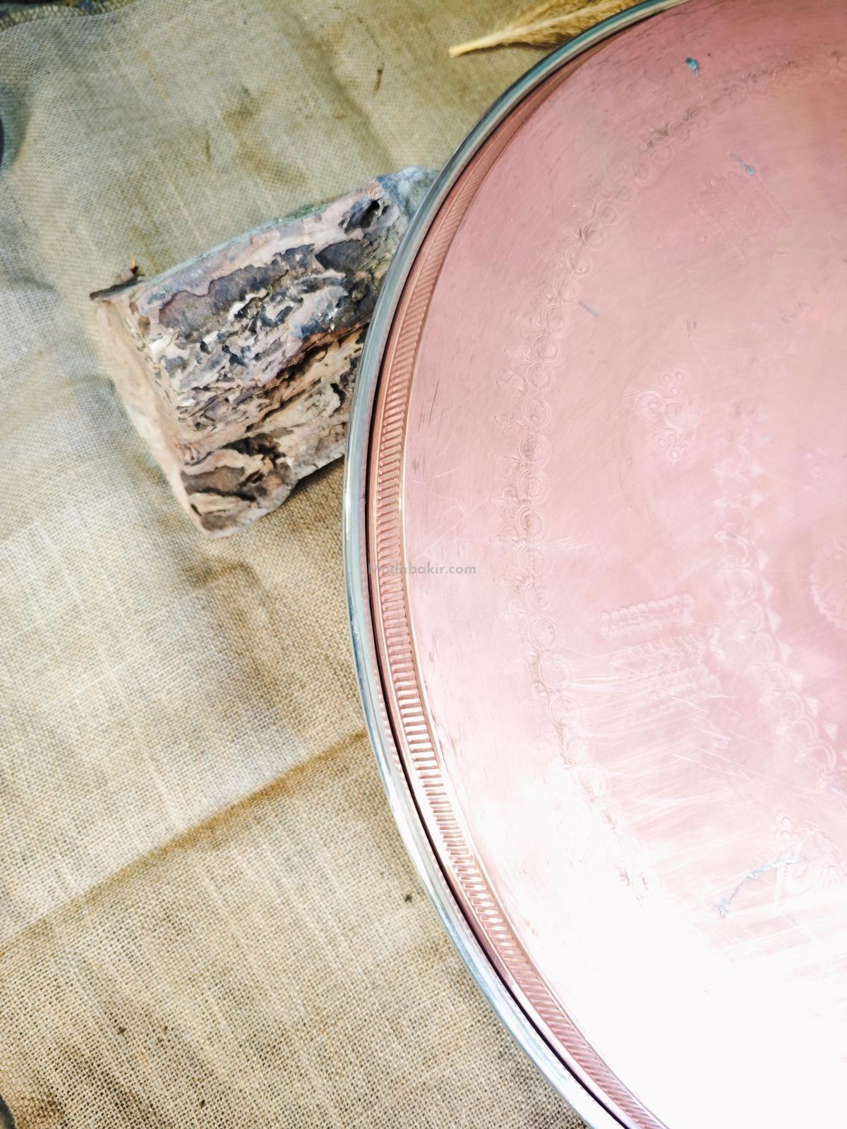 Bakır Sini Eskitme Model 74 cm - Görsel 7