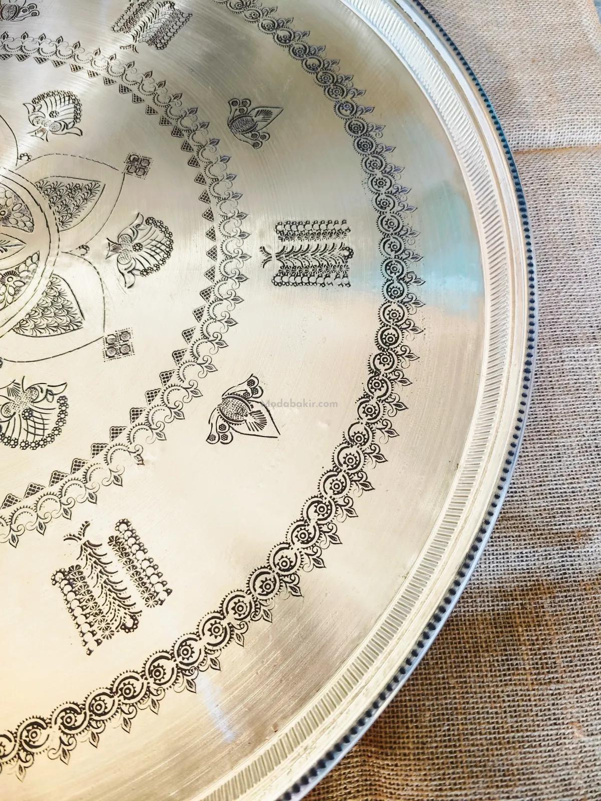 Bakır Sini Eskitme Model 79 cm - Görsel 2