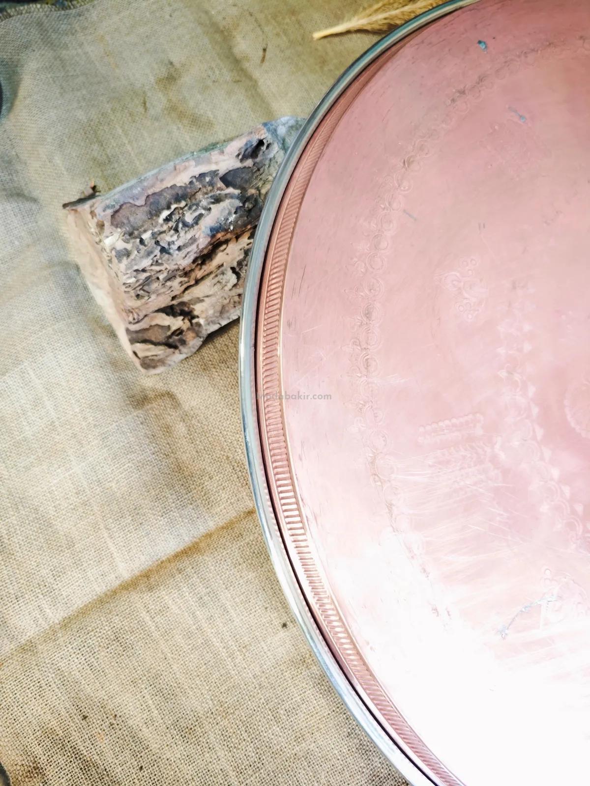 Bakır Sini Eskitme Model 79 cm - Görsel 3